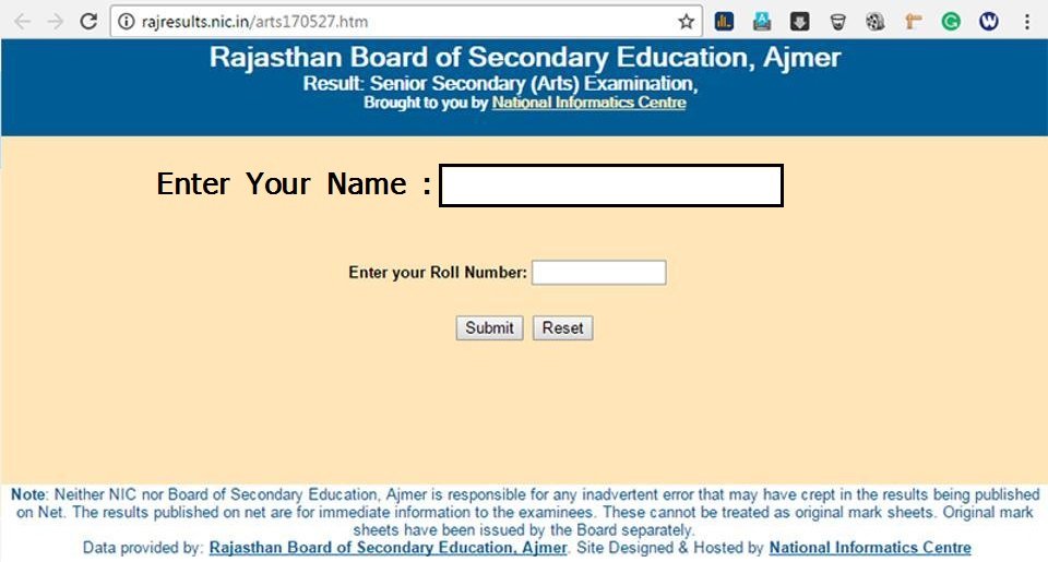 RBSE 10th Result 2021 Name Wise Result Rajasthan Board 10th Results